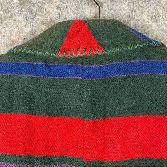 Vtg 90s Casual Corner Southwestern Aztec Striped Wool Blend Jacket Peacoat Sz 4 - Picture 10 of 15
